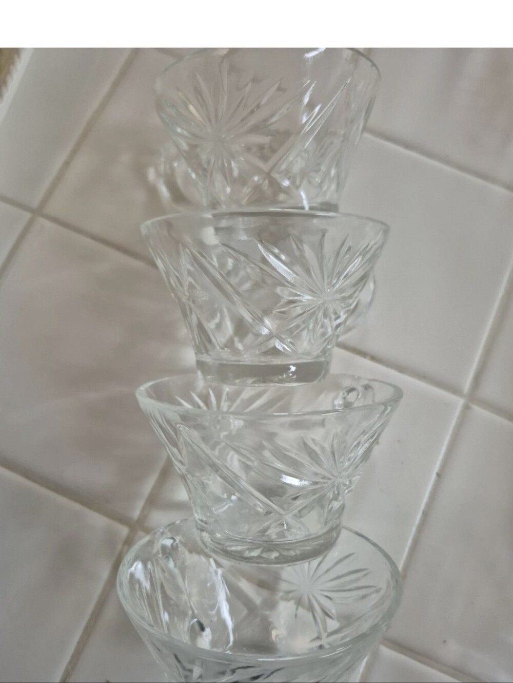 Early American Prescut  Vintage Cup Punch Snack Tea Coffee Glass Set Of 12 Cups